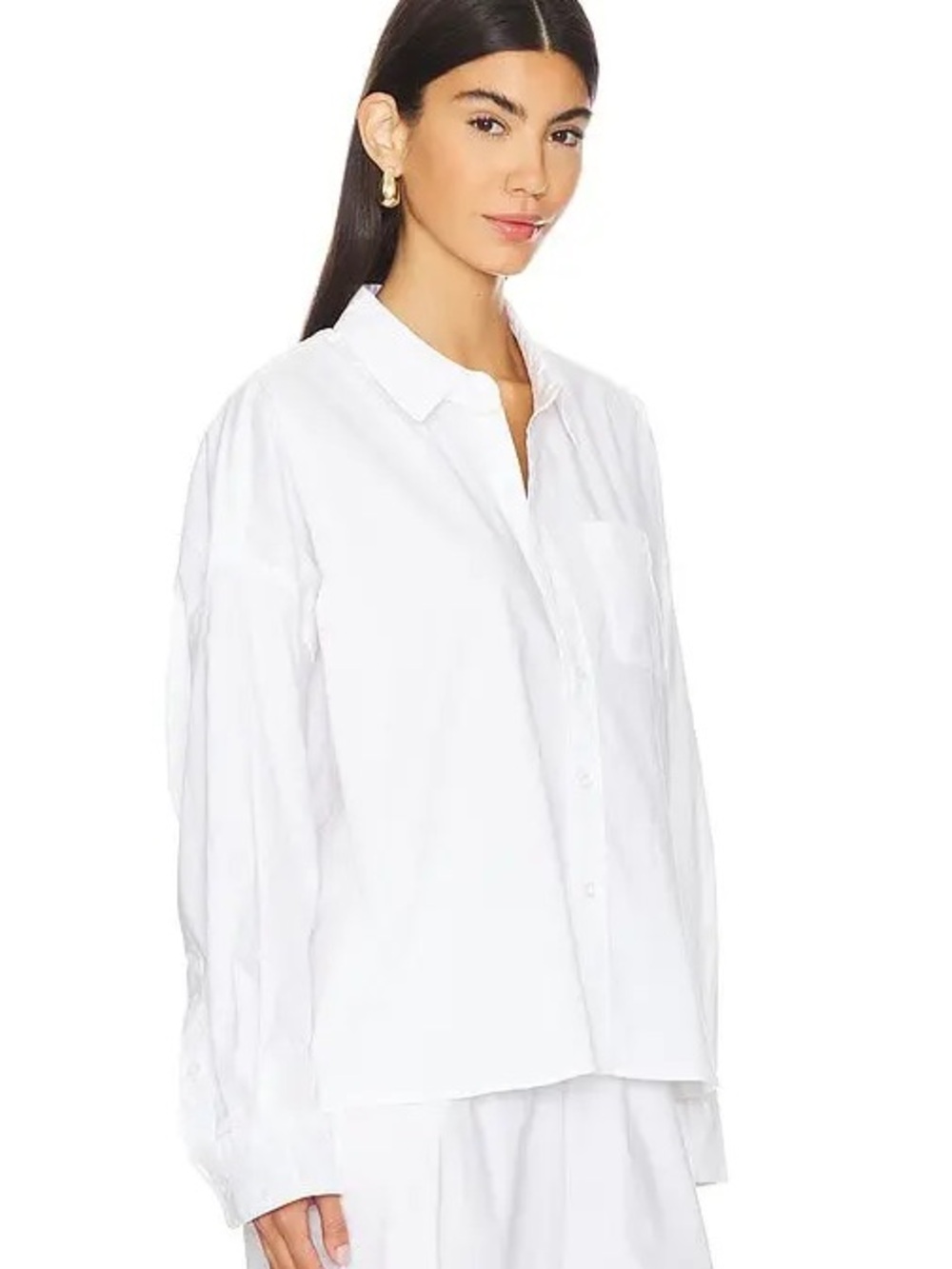 WeWoreWhat Cropped Button Front Shirt White Size M/L